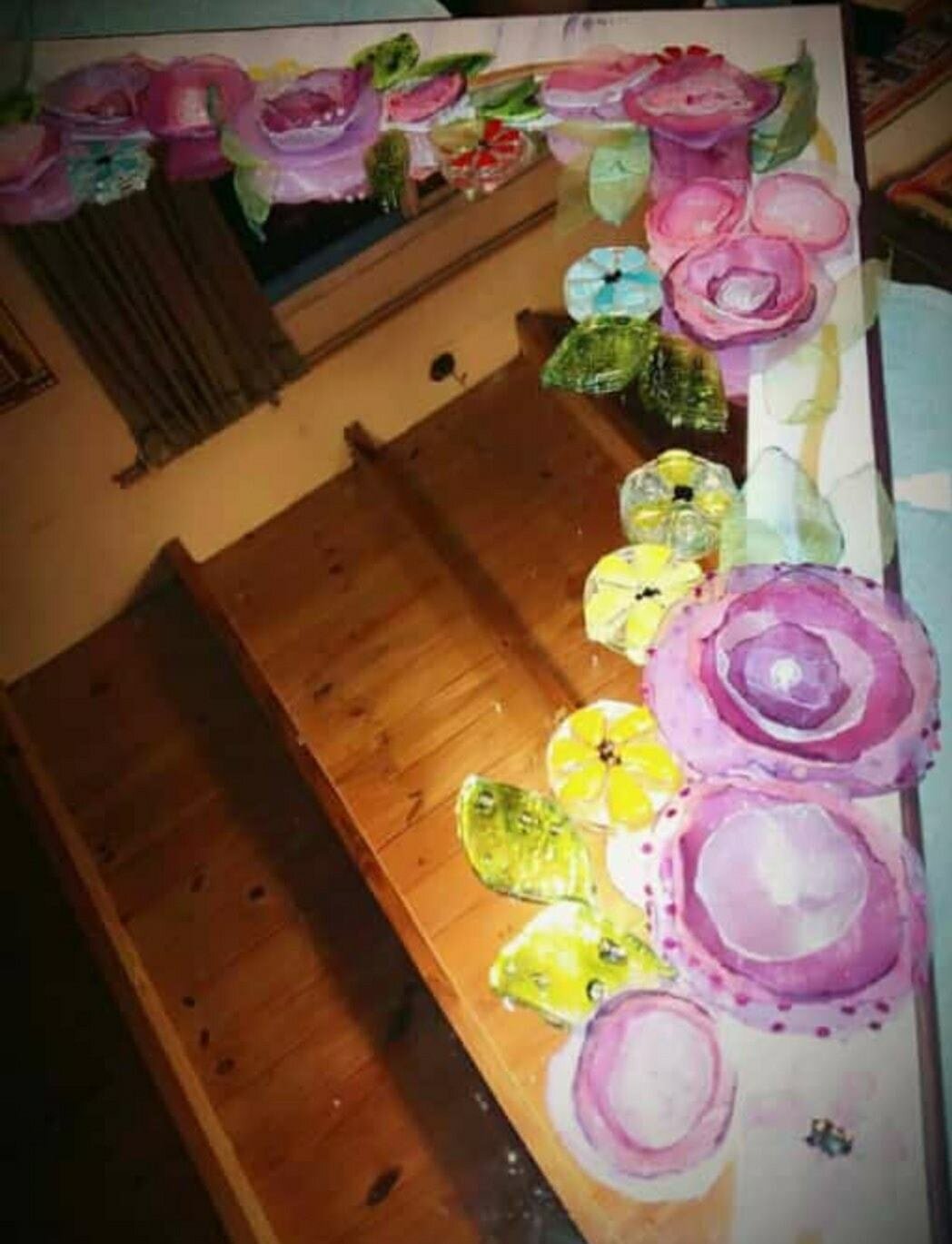 Espejo vitrofusión Rosas