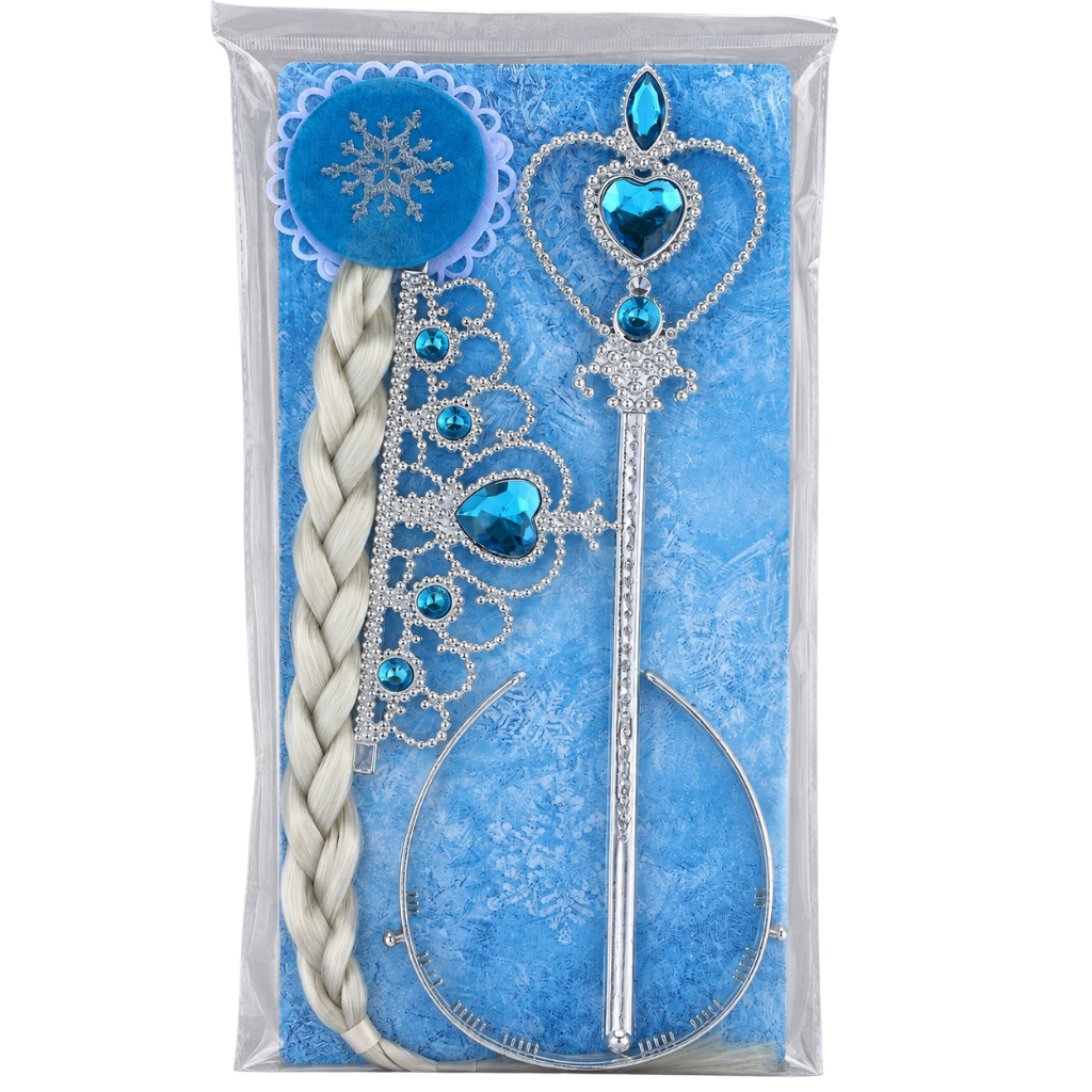 Accesorio Princesas - Varita, Vicha, corona y trenzas