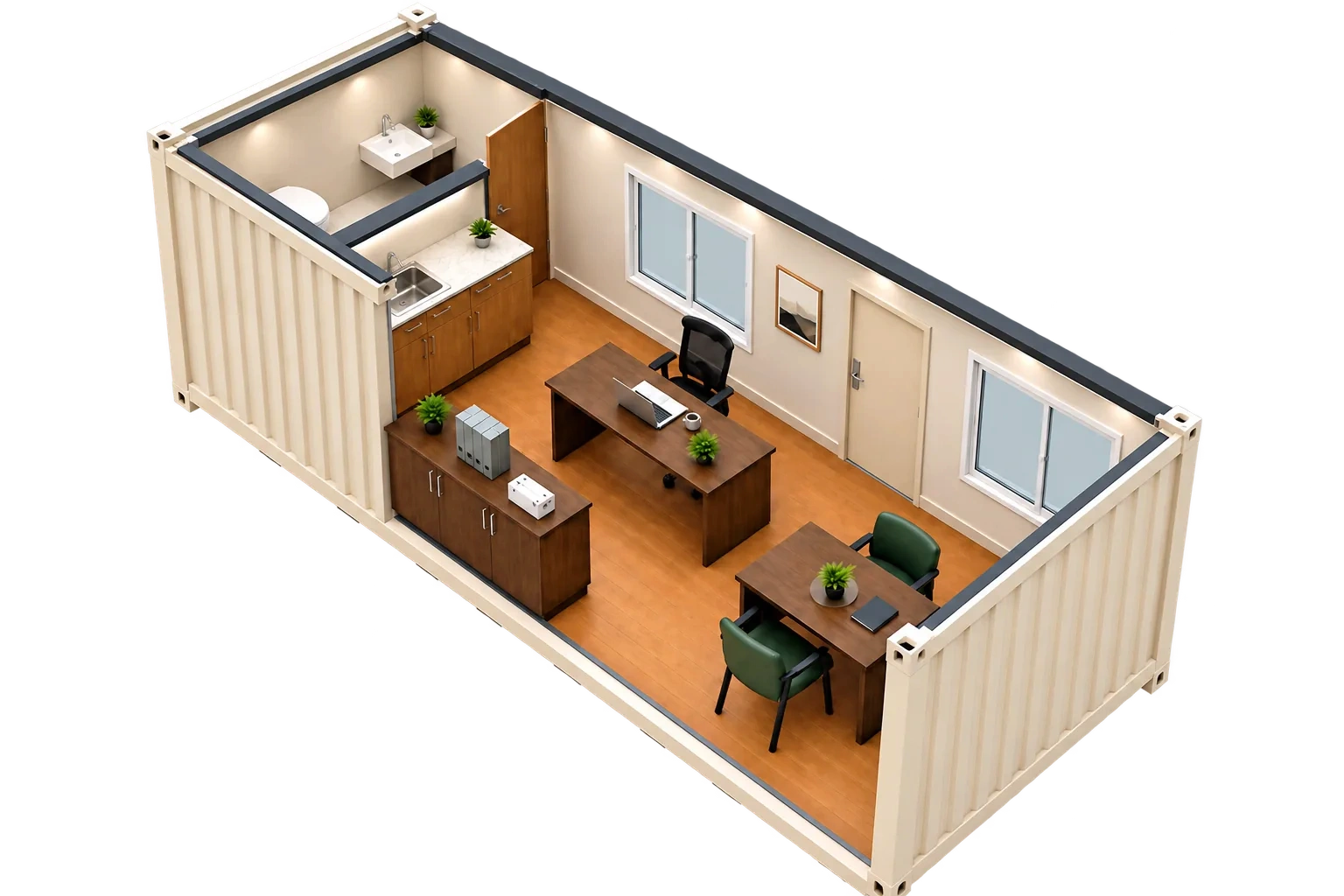 contenedor con baño