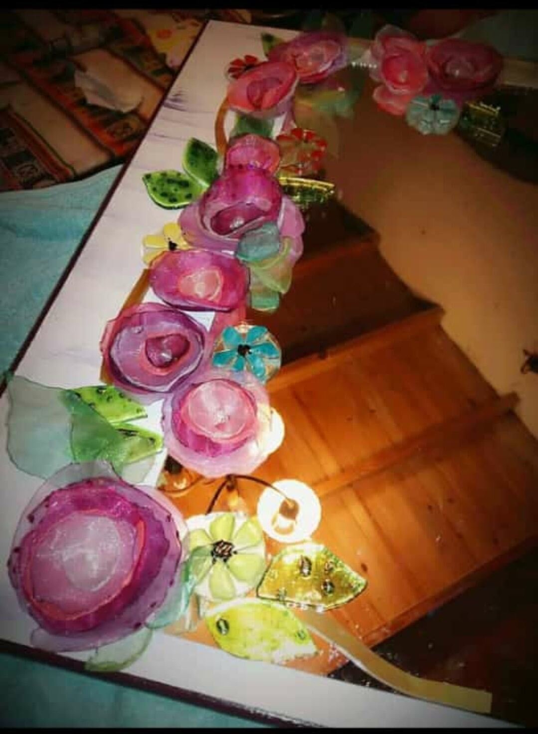 Espejo vitrofusión Rosas - 5